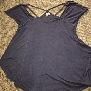 We The Free by Free People Purple/Gray Cross Top